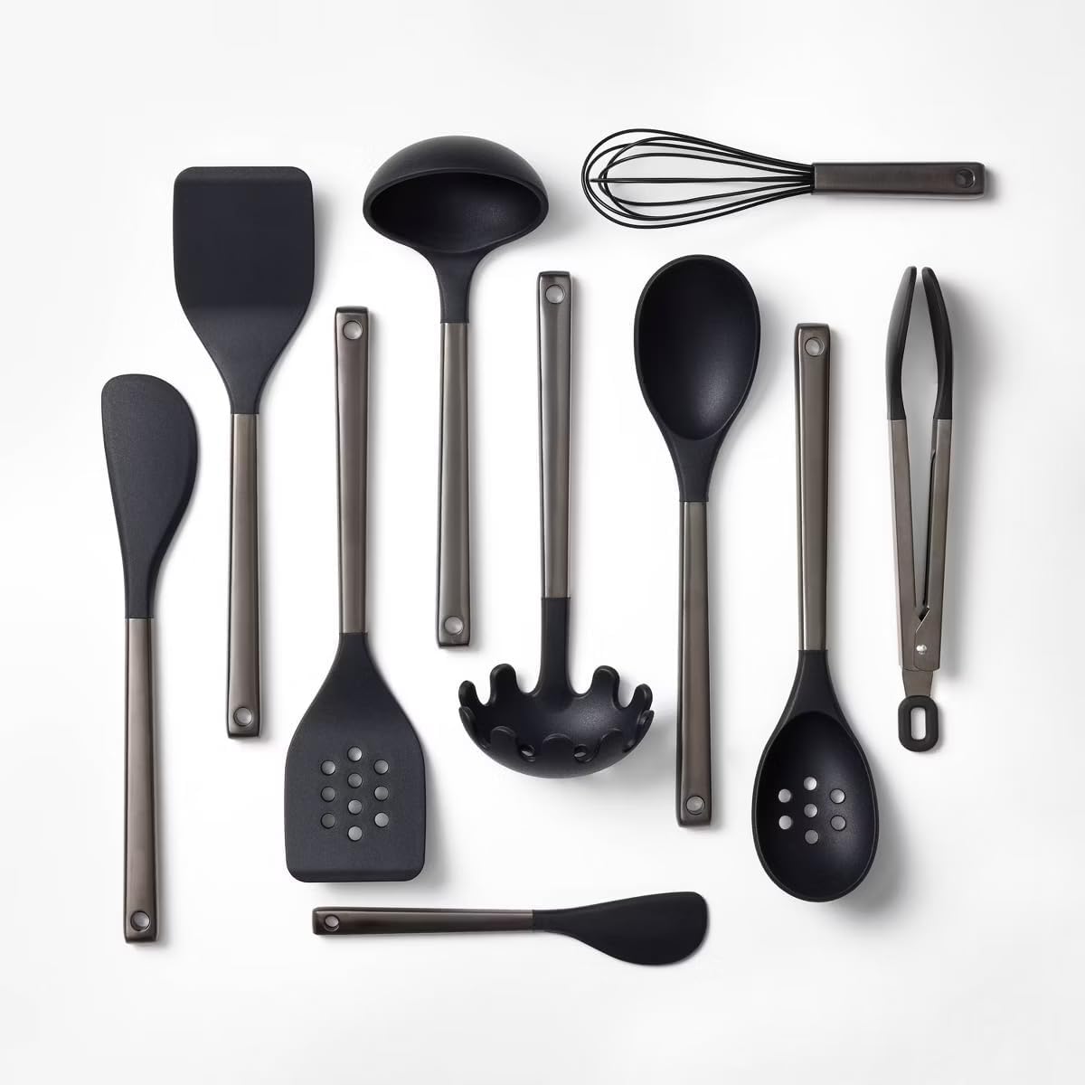 10-Piece Matte Black Silicone Kitchen Utensil Set