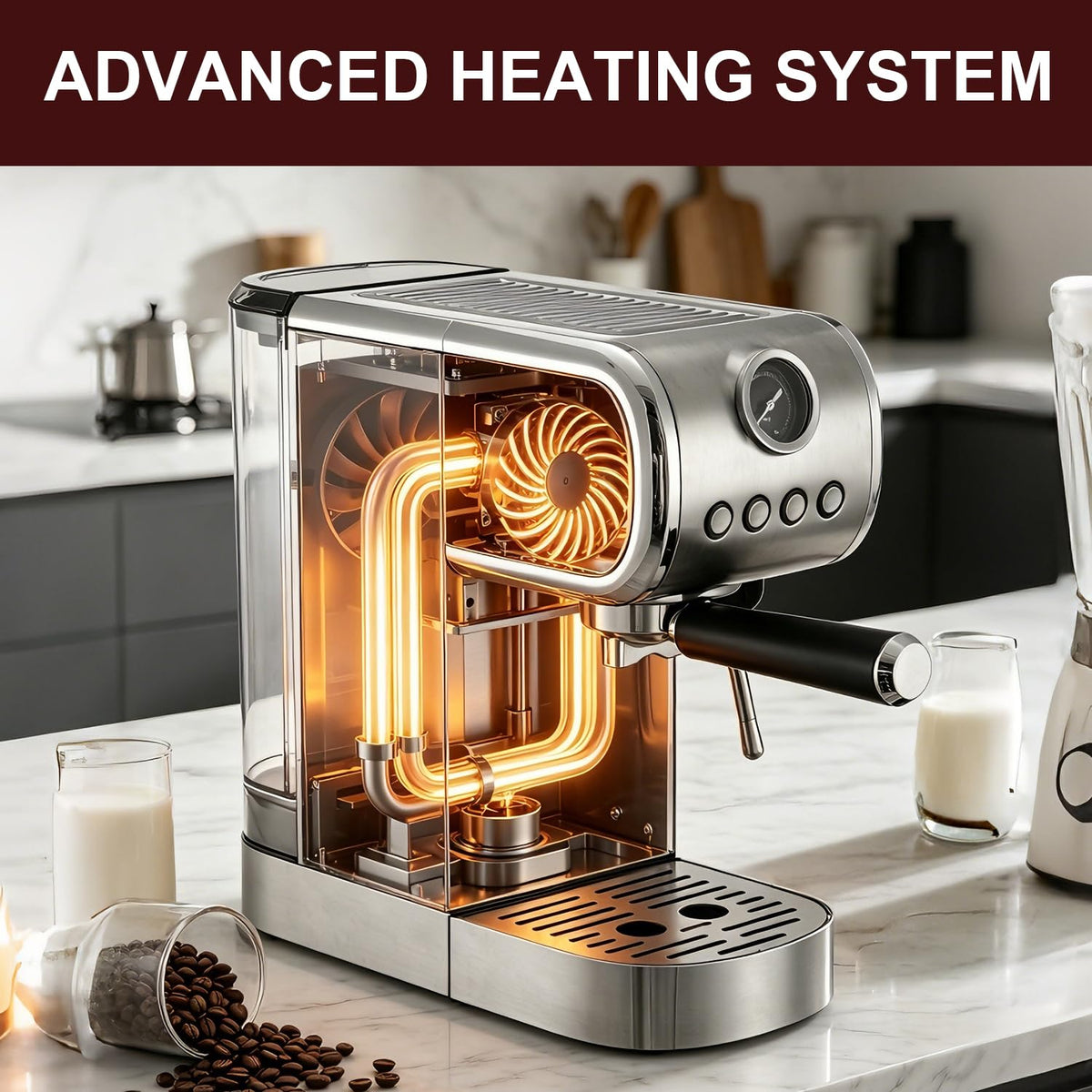 20-Bar Espresso Machine With Steam Milk Frother