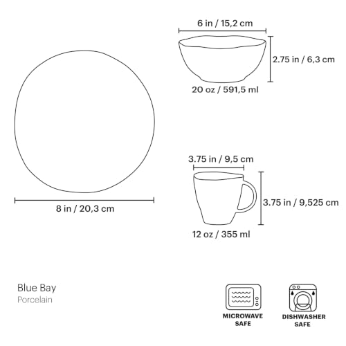 Blue Bay Porcelain Dinnerware and Serveware Collection