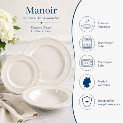 18-Piece Cream White Dinnerware Set for Six