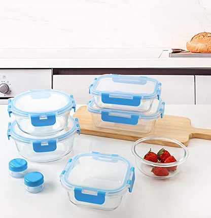 MCIRCO 24-Piece Glass Food Storage Containers