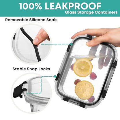 30-Piece Glass Food Storage Container Set