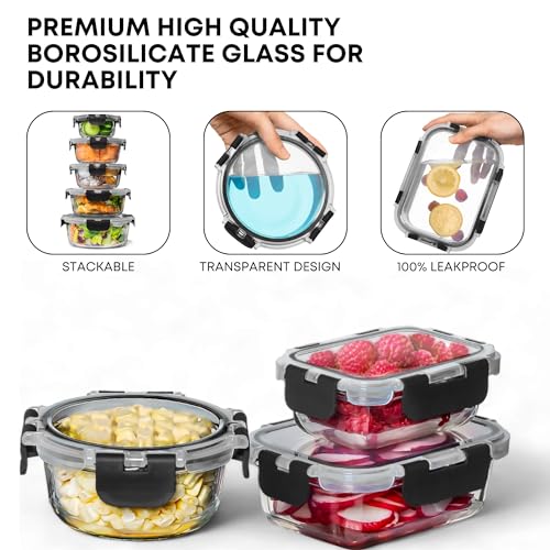 30-Piece Glass Food Storage Container Set