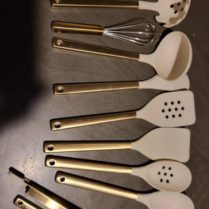 10-Piece Matte Black Silicone Kitchen Utensil Set