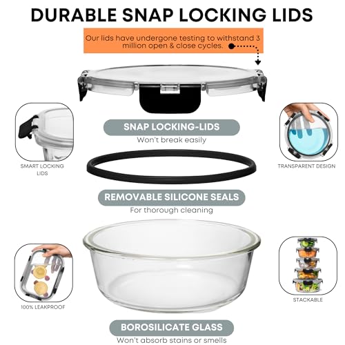 30-Piece Glass Food Storage Container Set