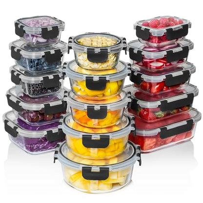 30-Piece Glass Food Storage Container Set