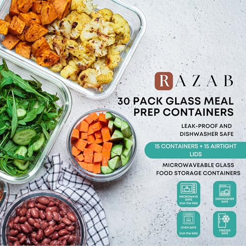 30-Piece Glass Food Storage Container Set