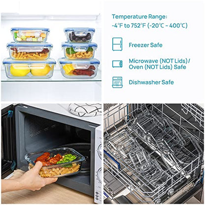 8-Piece Glass Food Storage Container Set