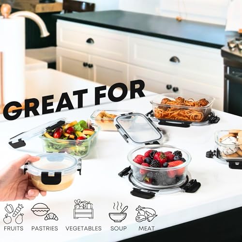 30-Piece Glass Food Storage Container Set
