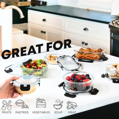 30-Piece Glass Food Storage Container Set