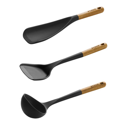 Silicone Cooking Utensil Set With Wood Handles