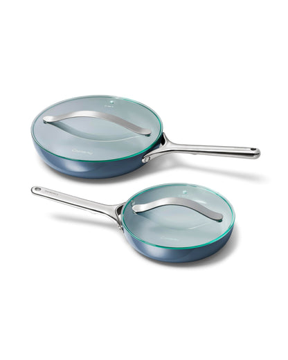 Ceramic Nonstick Frying Pan Set With Glass Lids