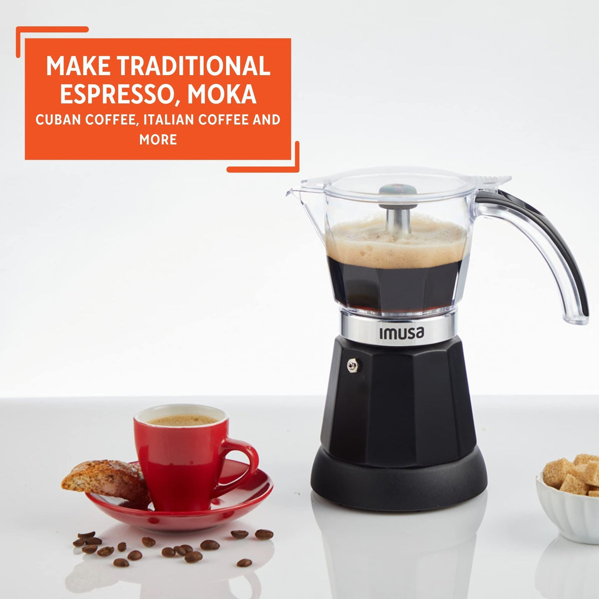 Electric Cuban Espresso Maker With Compact Design