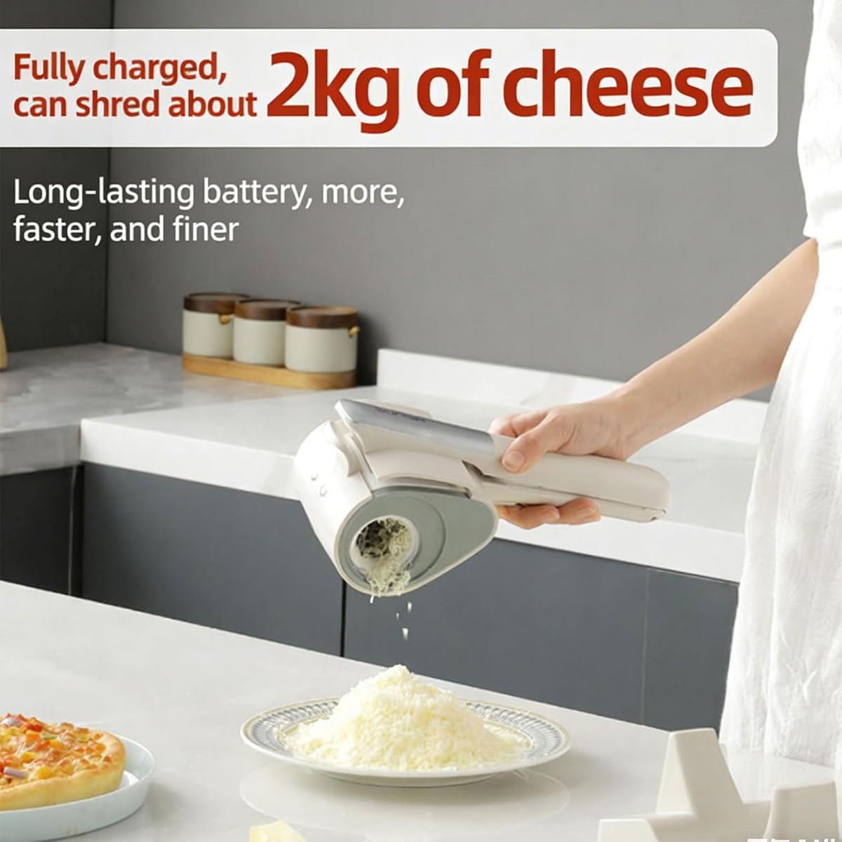 Cordless Electric Cheese Grater With Rotary Drums
