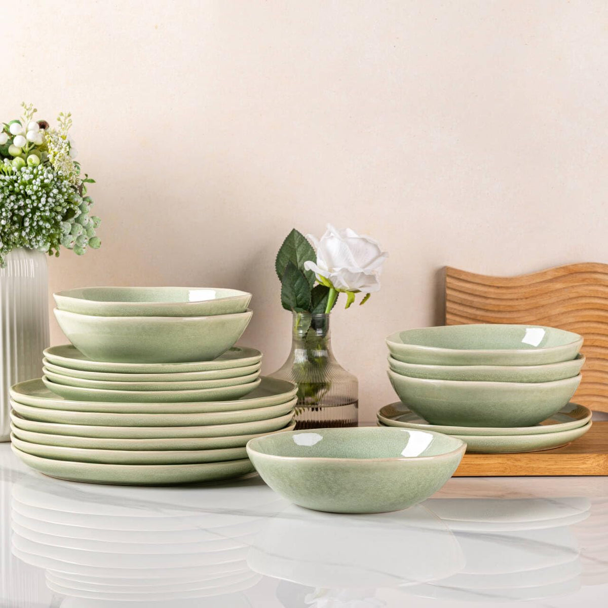 Reactive Glaze Stoneware Dinnerware Set