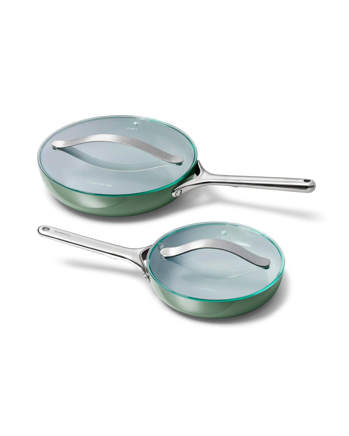 Ceramic Nonstick Frying Pan Set With Glass Lids