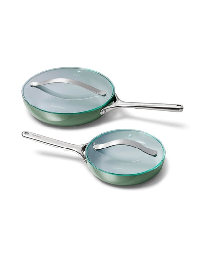 Ceramic Nonstick Frying Pan Set With Glass Lids
