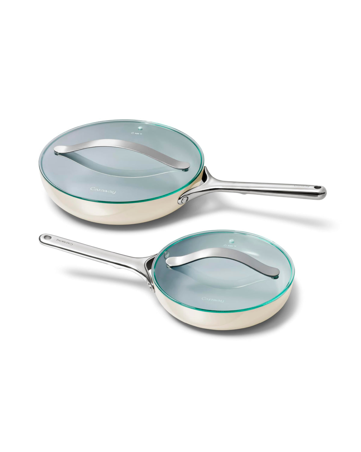 Ceramic Nonstick Frying Pan Set With Glass Lids