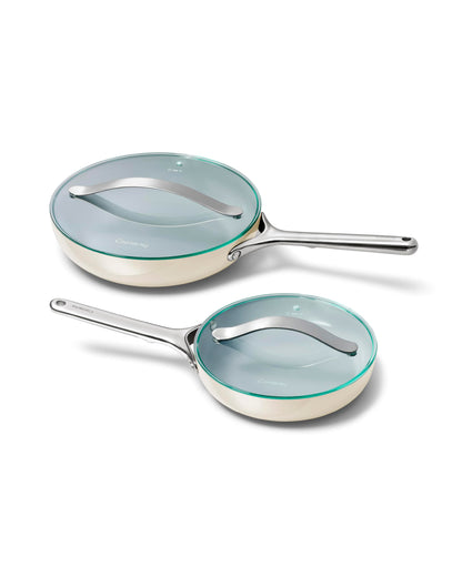 Ceramic Nonstick Frying Pan Set With Glass Lids