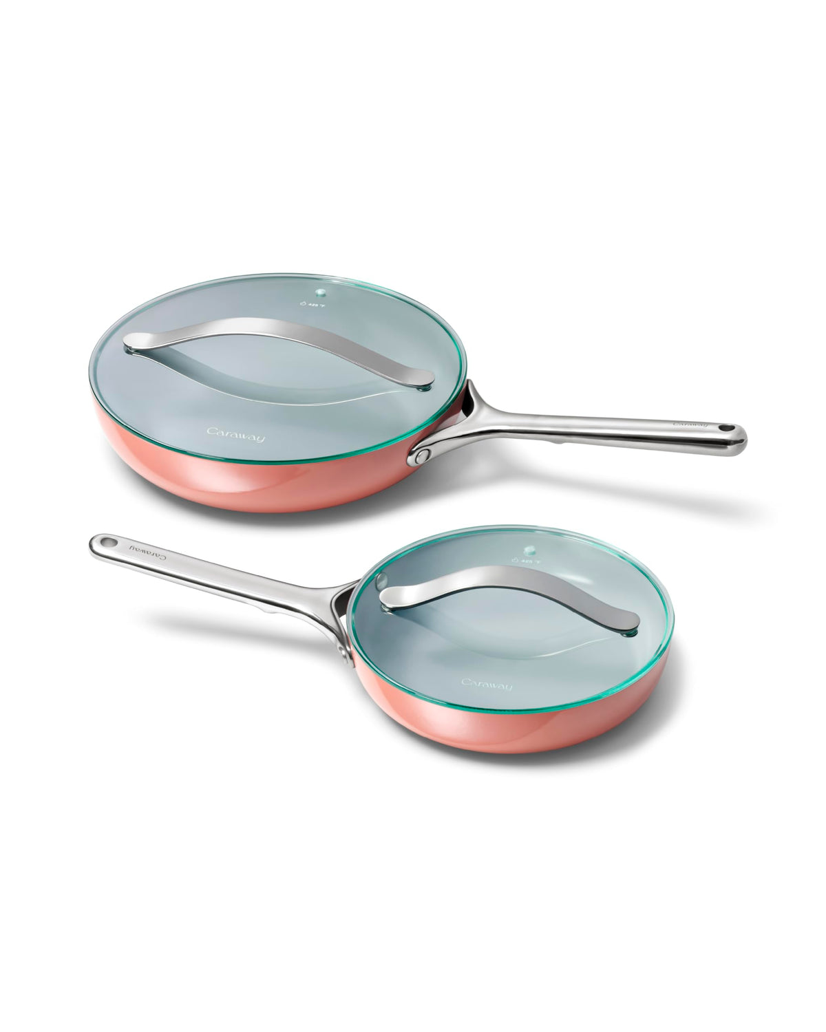 Ceramic Nonstick Frying Pan Set With Glass Lids