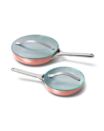 Ceramic Nonstick Frying Pan Set With Glass Lids