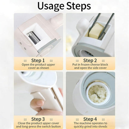 Cordless Electric Cheese Grater With Rotary Drums