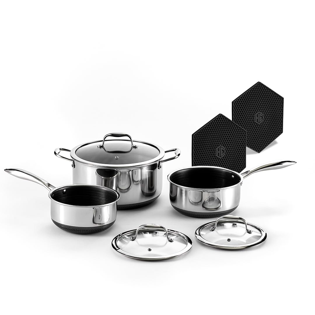 6-Piece Hybrid Nonstick Pot Set With Lids