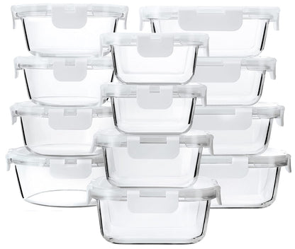 MCIRCO 24-Piece Glass Food Storage Containers