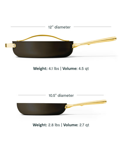 3-Piece Ceramic Nonstick Frying Pan Set