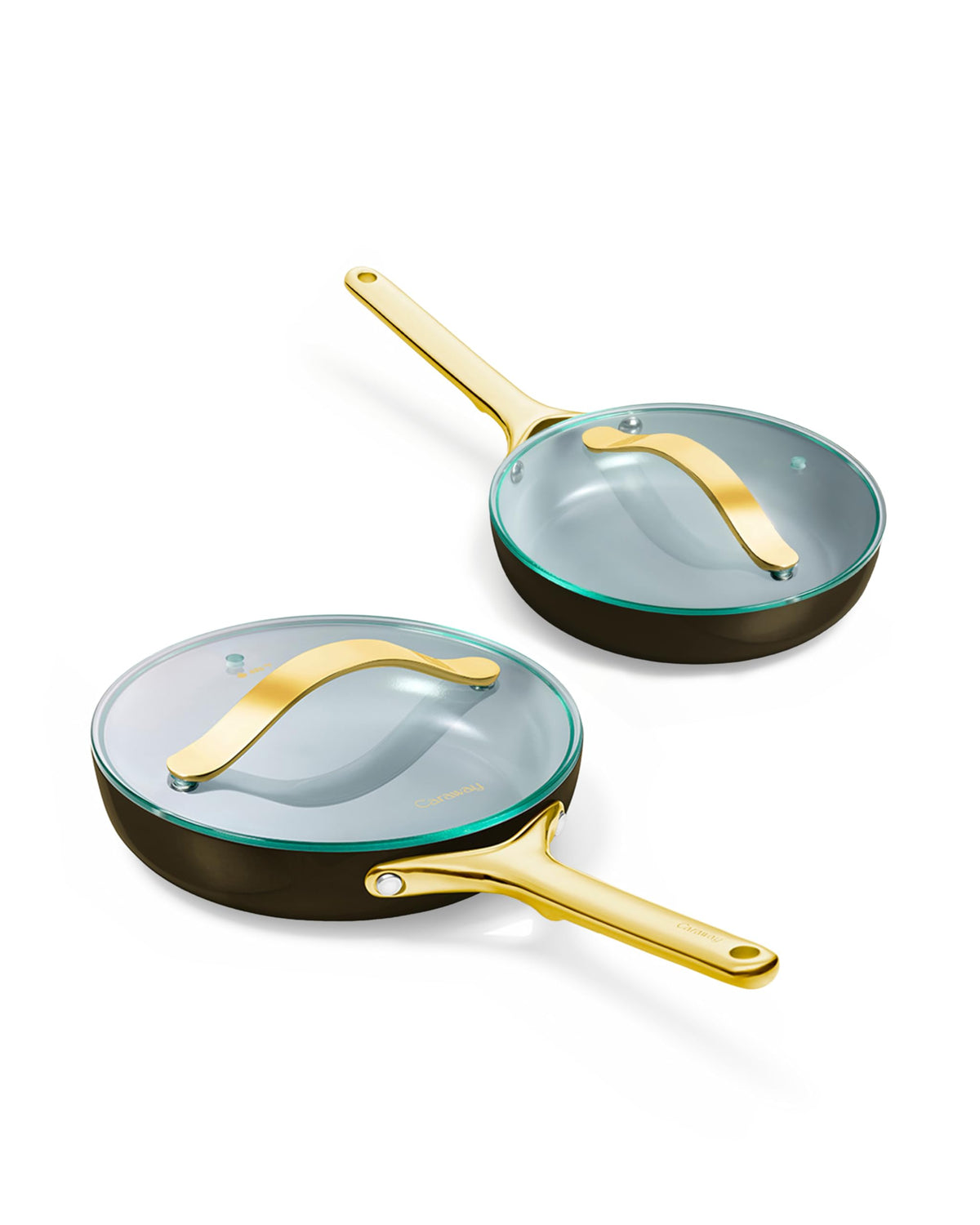 Ceramic Nonstick Frying Pan Set With Glass Lids