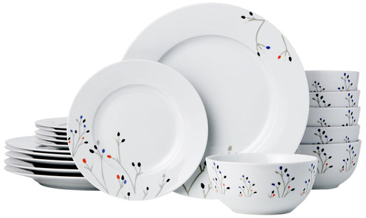 18-Piece Porcelain Dinnerware Set for Six