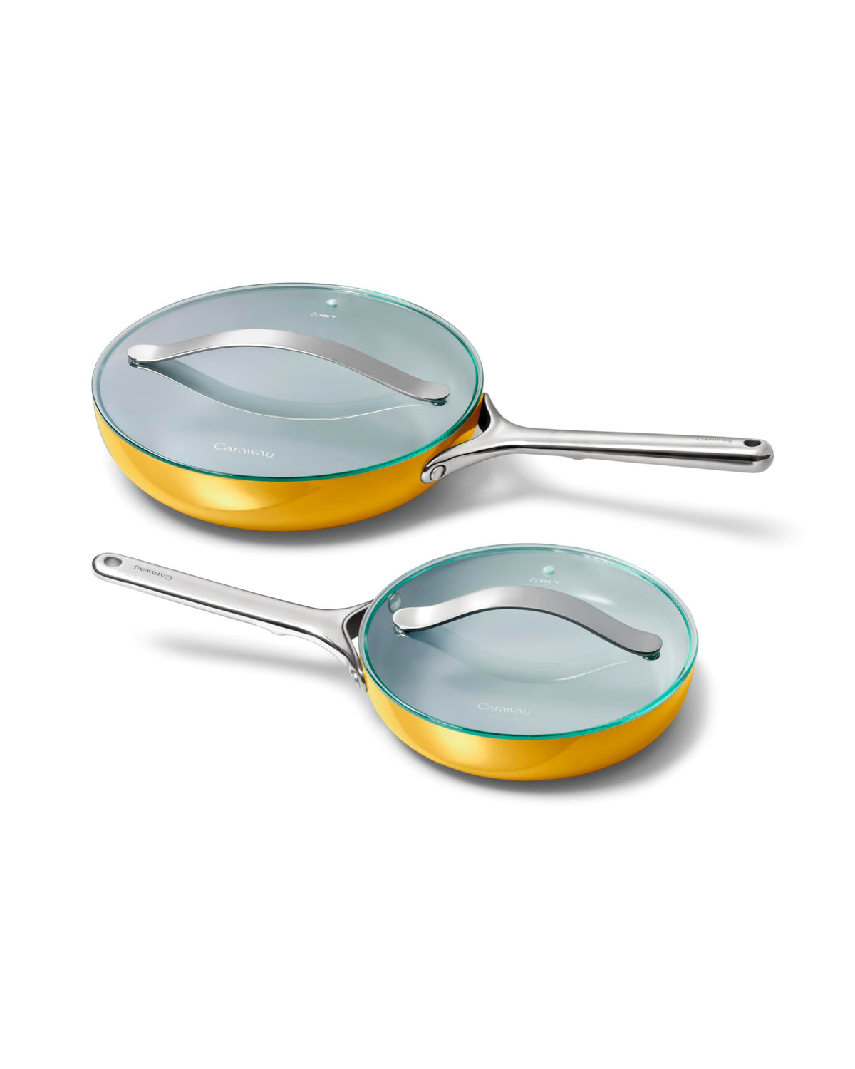 Ceramic Nonstick Frying Pan Set With Glass Lids