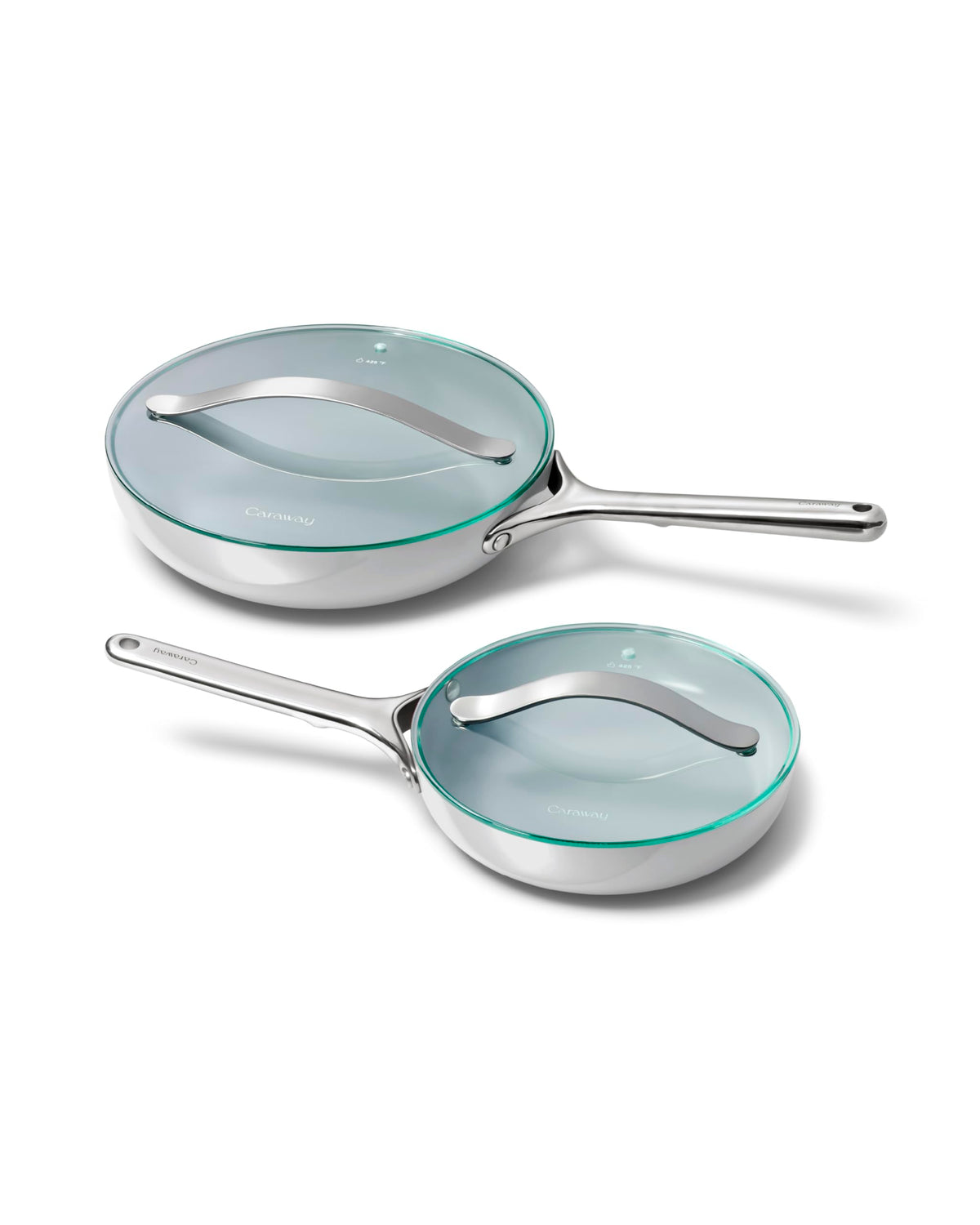Ceramic Nonstick Frying Pan Set With Glass Lids