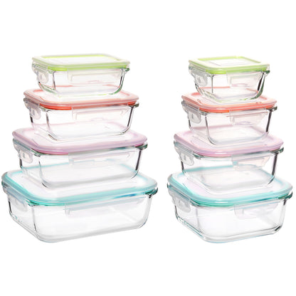 8-Piece Glass Food Storage Container Set