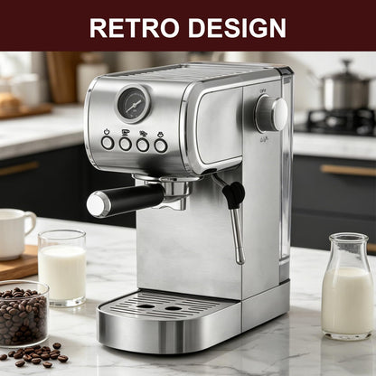 20-Bar Espresso Machine With Steam Milk Frother