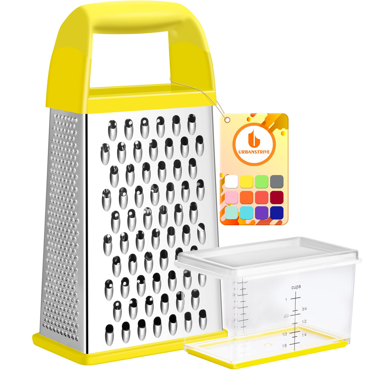 4-Sided Stainless Steel Box Grater With Container