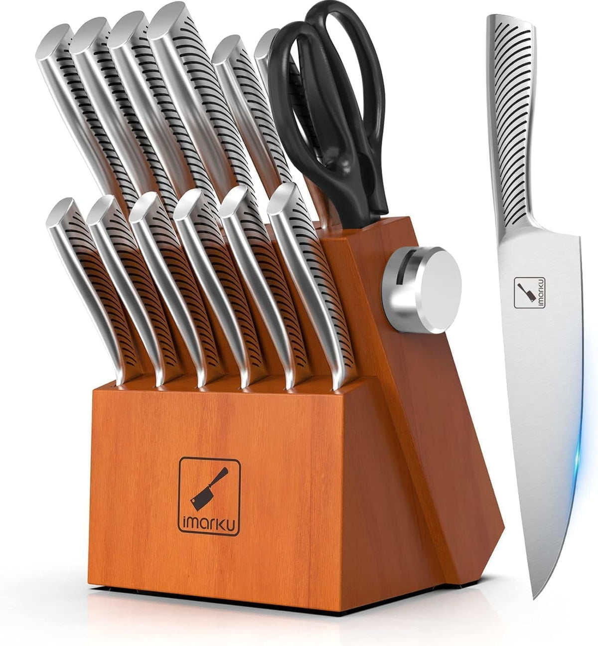 8-Piece Kitchen Knife Set With Wood Drawer Block