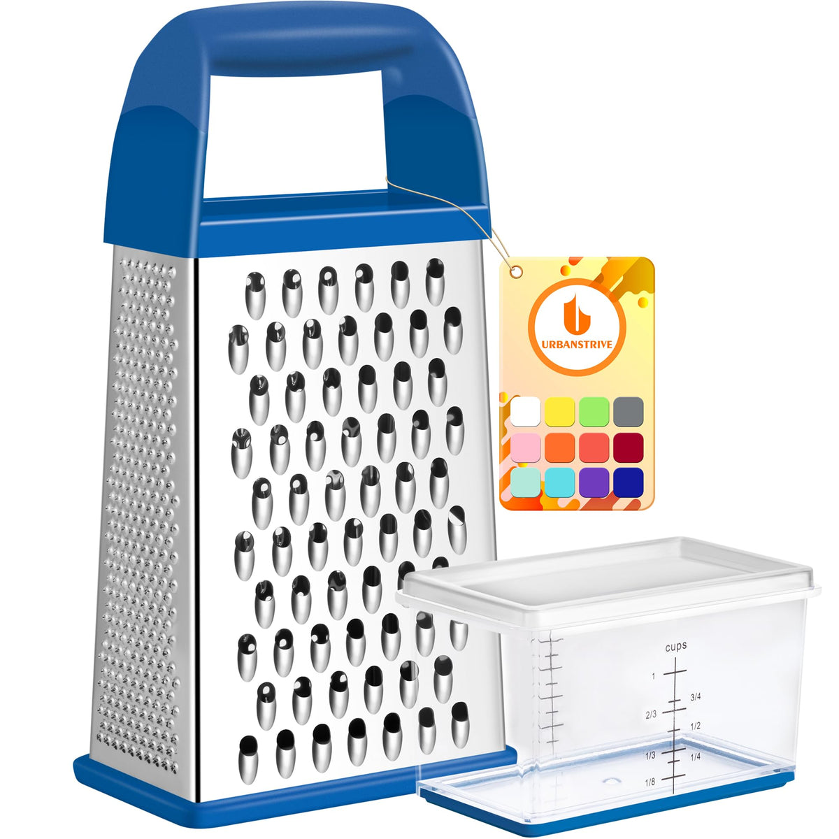4-Sided Stainless Steel Box Grater With Container