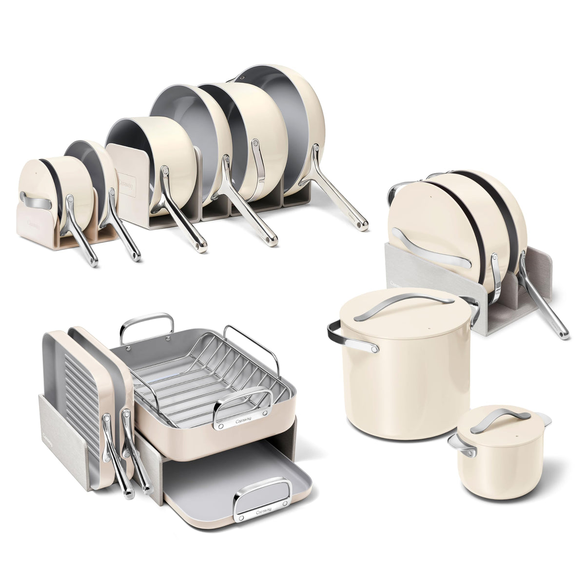 Ceramic Nonstick Cookware Set With Storage