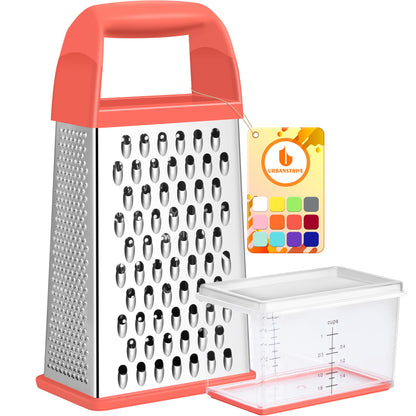 4-Sided Stainless Steel Box Grater With Container