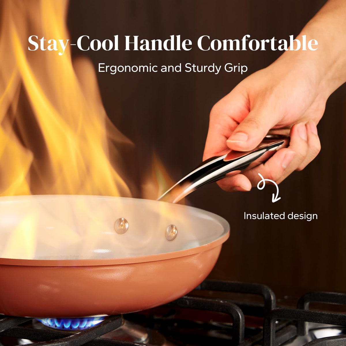 6-Piece Ceramic Nonstick Frying Pan Set