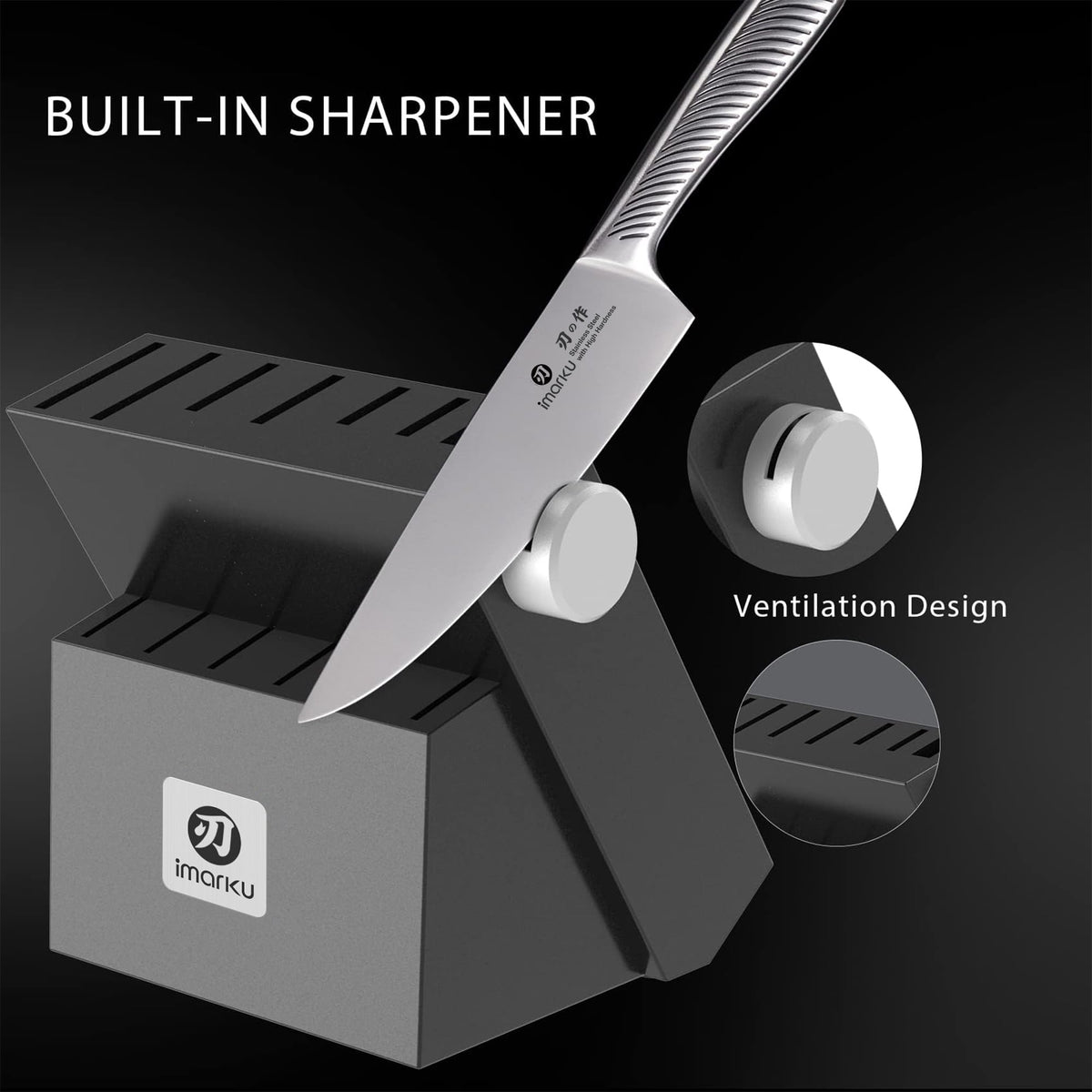 8-Piece Kitchen Knife Set With Wood Drawer Block