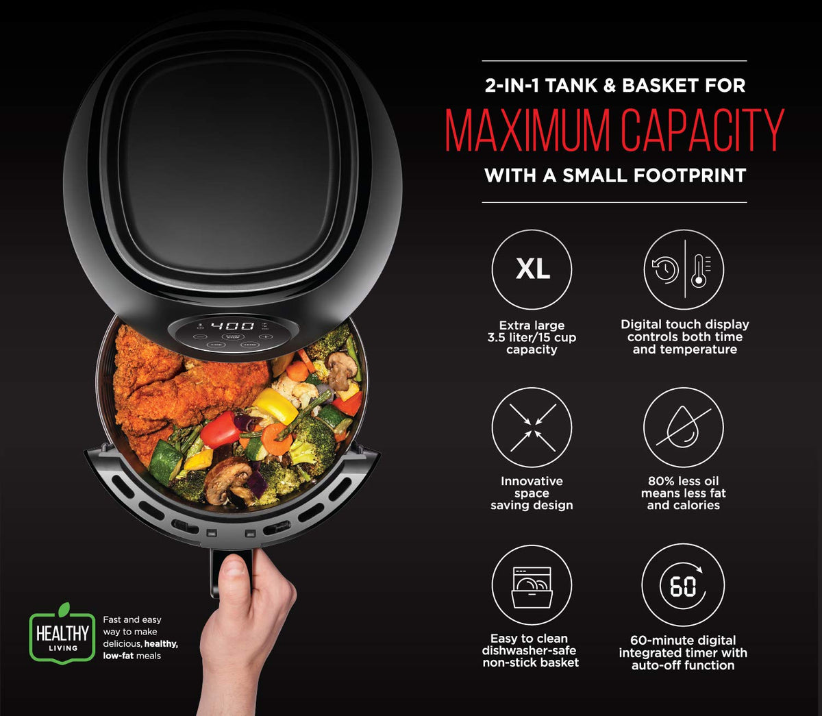 XL 6-in-1 Air Fryer With Touchscreen Controls