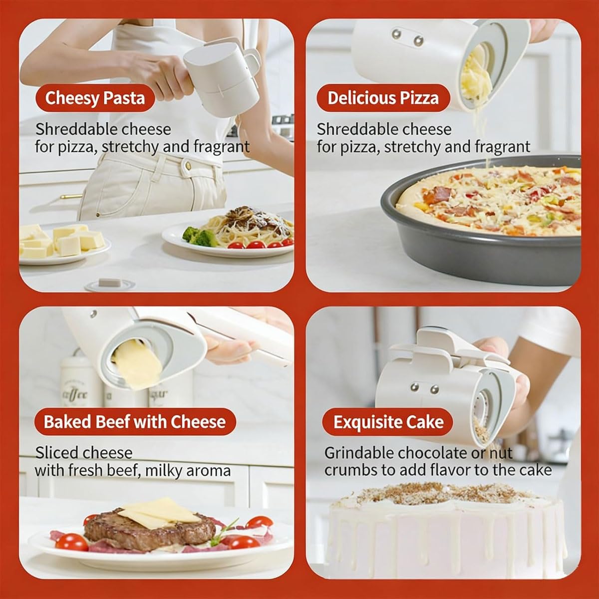 Cordless Electric Cheese Grater With Rotary Drums