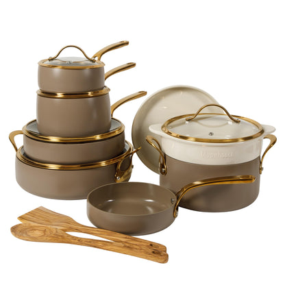 Ceramic Nonstick Heavy-Duty Aluminum Cookware Set
