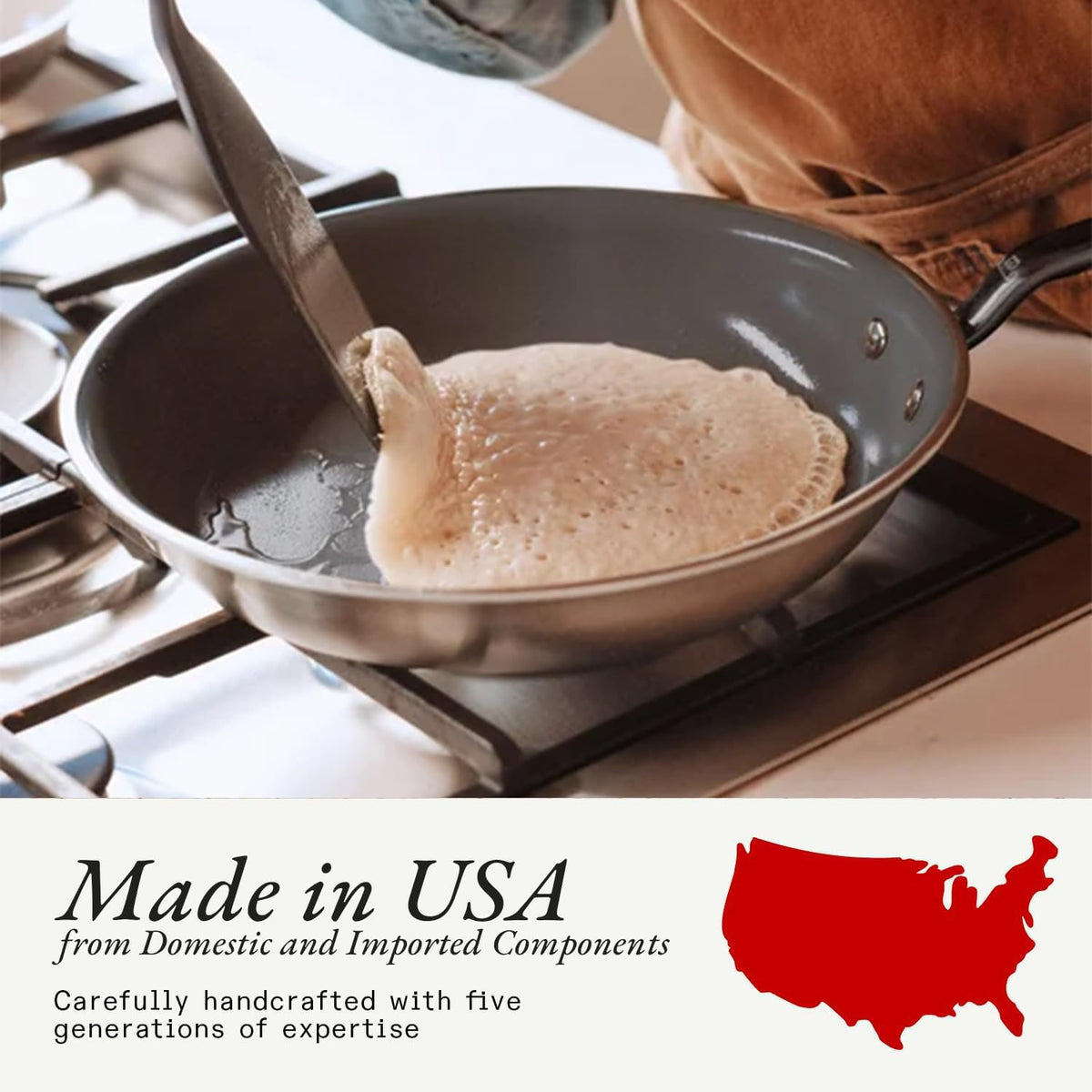 Ceramic Clad Frying Pan With Stainless Steel Handle