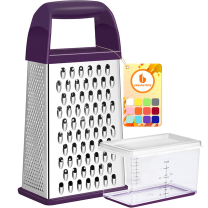 4-Sided Stainless Steel Box Grater With Container