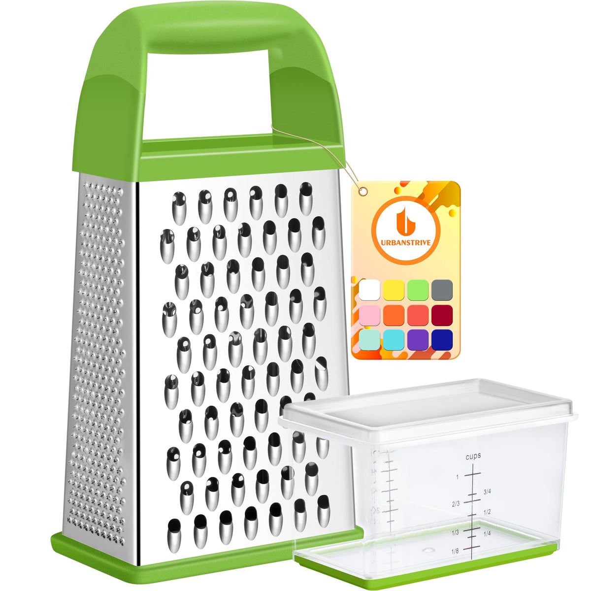 4-Sided Stainless Steel Box Grater With Container