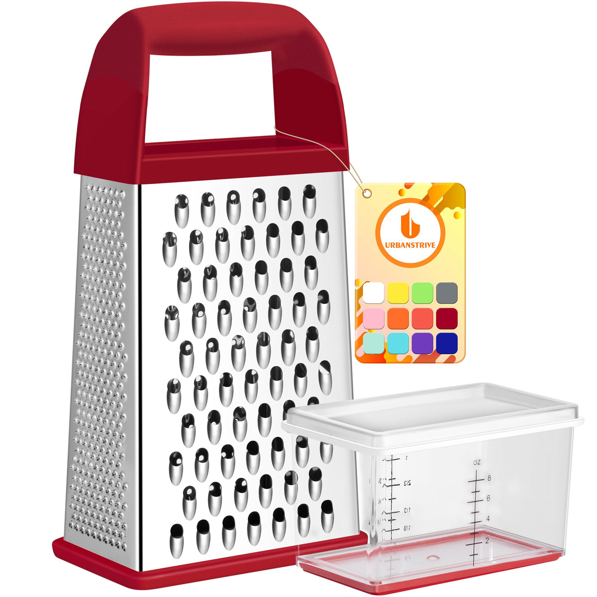 4-Sided Stainless Steel Box Grater With Container