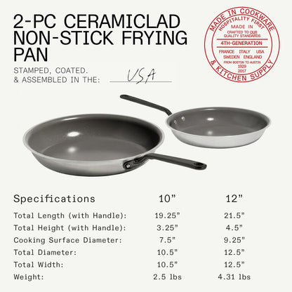 Ceramic Clad Frying Pan With Stainless Steel Handle